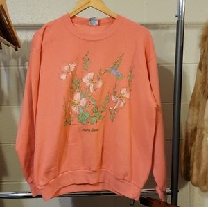Size L-Vintage 90s Made in USA Myrtle Beach Humming Bird Crewneck Sweatshirt